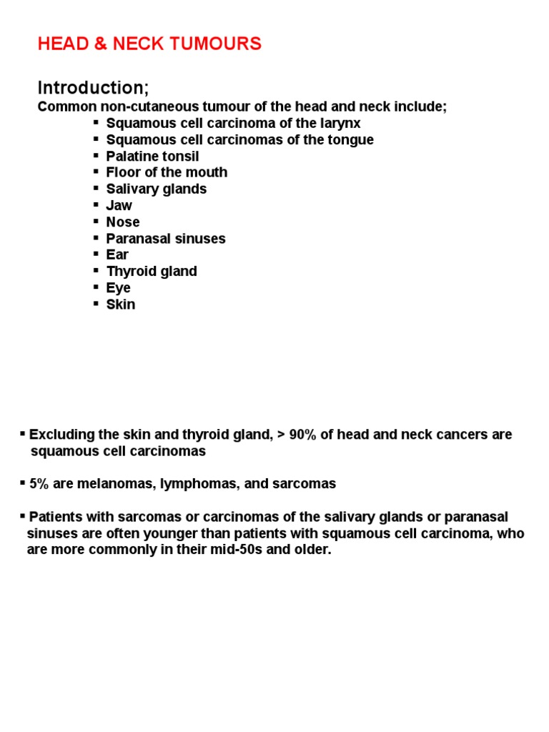 Head and Neck Tumors: Overview and Care | PDF | Head And Neck Cancer ...