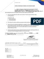 SWORN DECLARATION of PERSONALLY TAKING A J3 ONLINE COURSE PDF