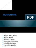 HS-001A Homonyms and Synonyms