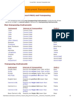 Instrument Transposition Chart