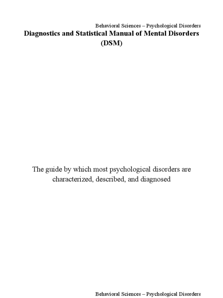 Overview of Psychological Disorders | PDF | Personality Disorder ...