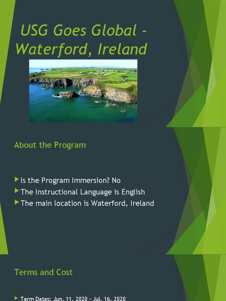 Usg Goes Global Waterford Ireland PDF Ireland Learning