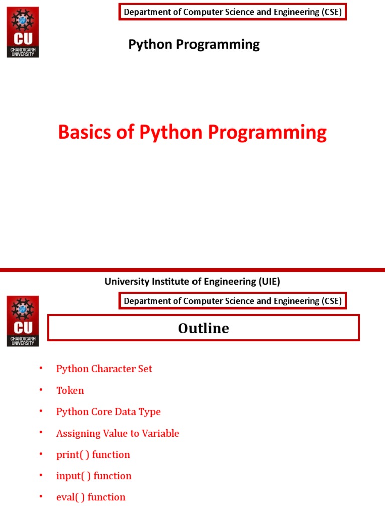 Basics of Python Programming | PDF | Reserved Word | Boolean Data Type