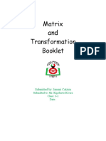 My Matrix and Transformation Booklet: Submitted By: Ismari Catzim