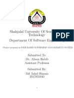 Shahjalal University of Science and Technology Department of Software Engineering