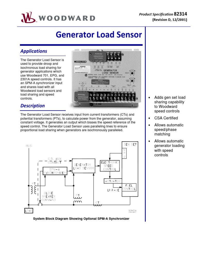 Generator Load Sensor: Applications | PDF | Electric Generator ...