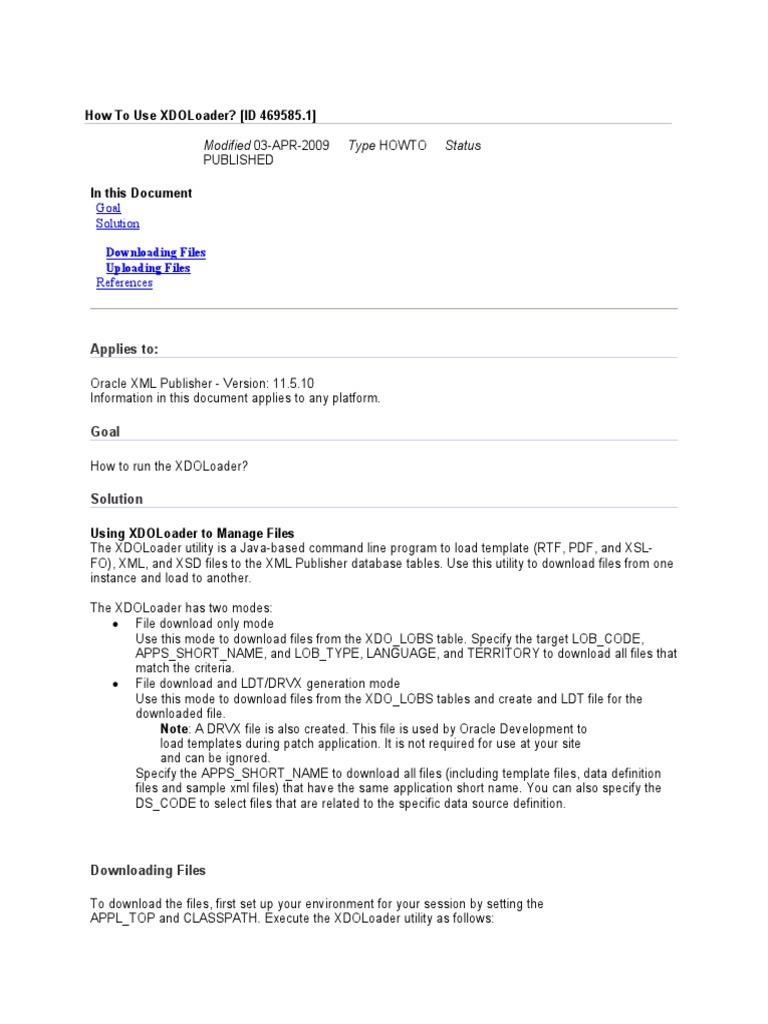 How To Use XDOLoader PDF Databases Java (Programming Language)