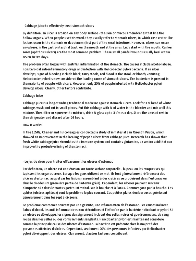 Cabbage Juice To Effectively Treat Stomach Ulcers PDF