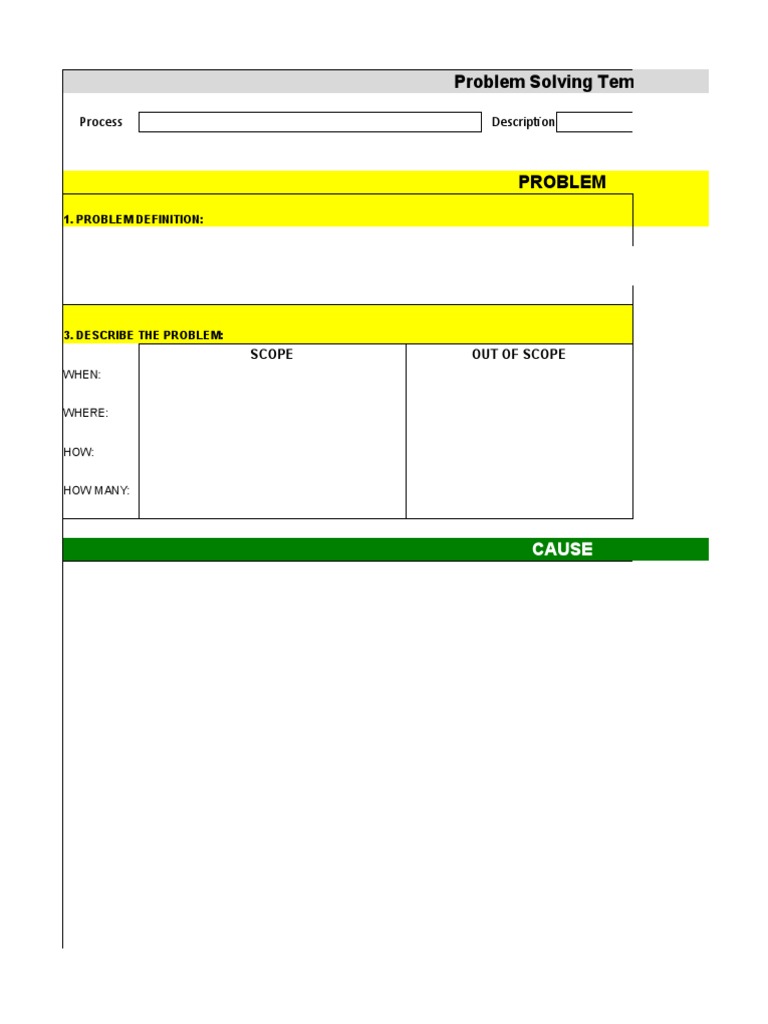 Problem Solving Process Template | PDF