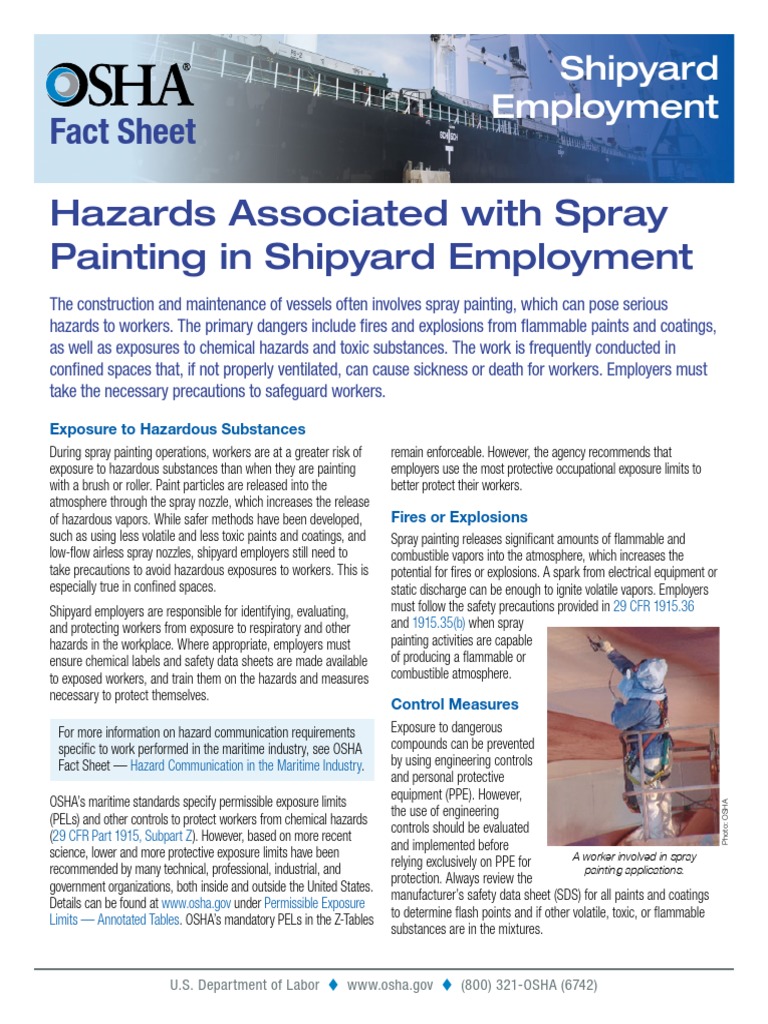 Fact Sheet Hazards Associated With Spray Painting in Shipyard