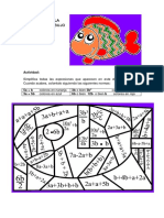 Simplifica expresiones y colorea pez según normas