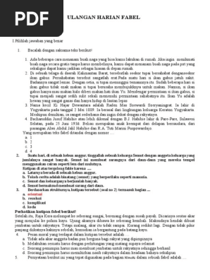 Ulangan Harian Fabel New Siswa Pdf