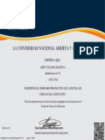 Universidad Nacional Abierta y a Distancia certificado seminario pre-practica Leidy Machuca