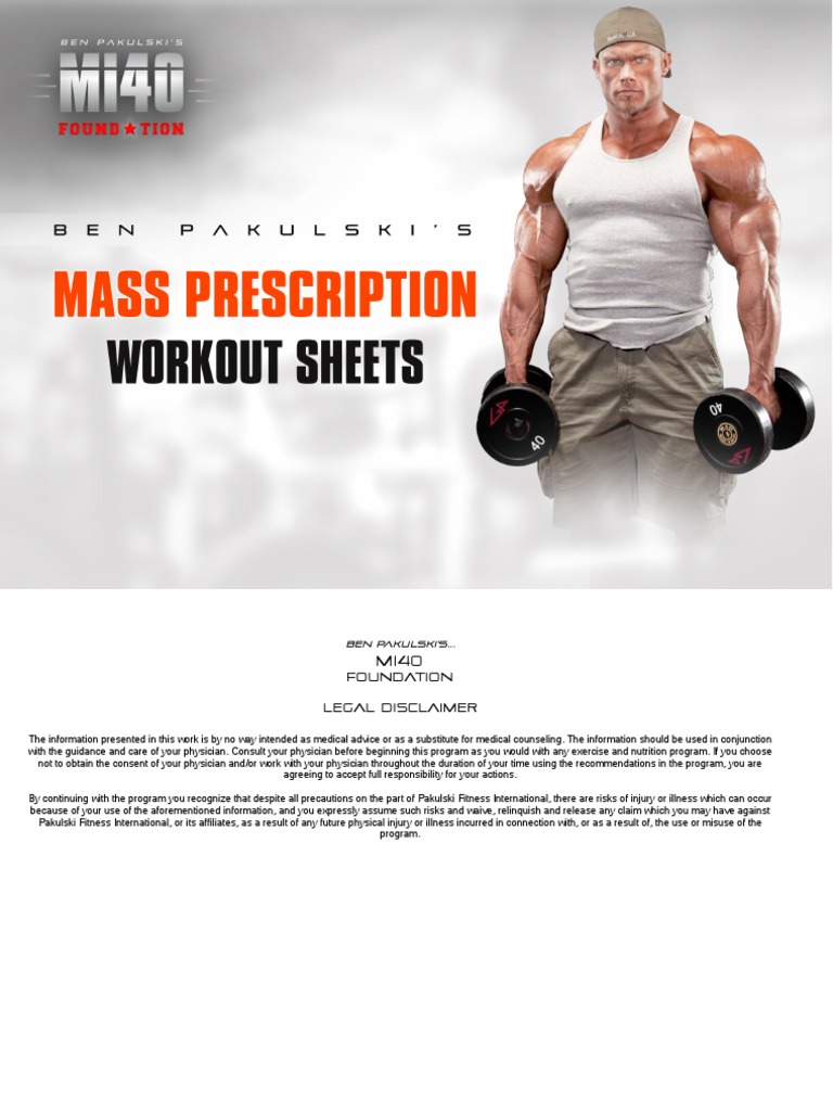 MI40Foundation Printable Workout Sheets PDF High Intensity