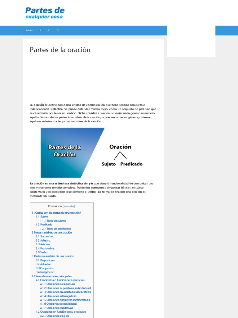 partes de la oración - sujeto y predicado【2020】 | PDF | Predicado ...