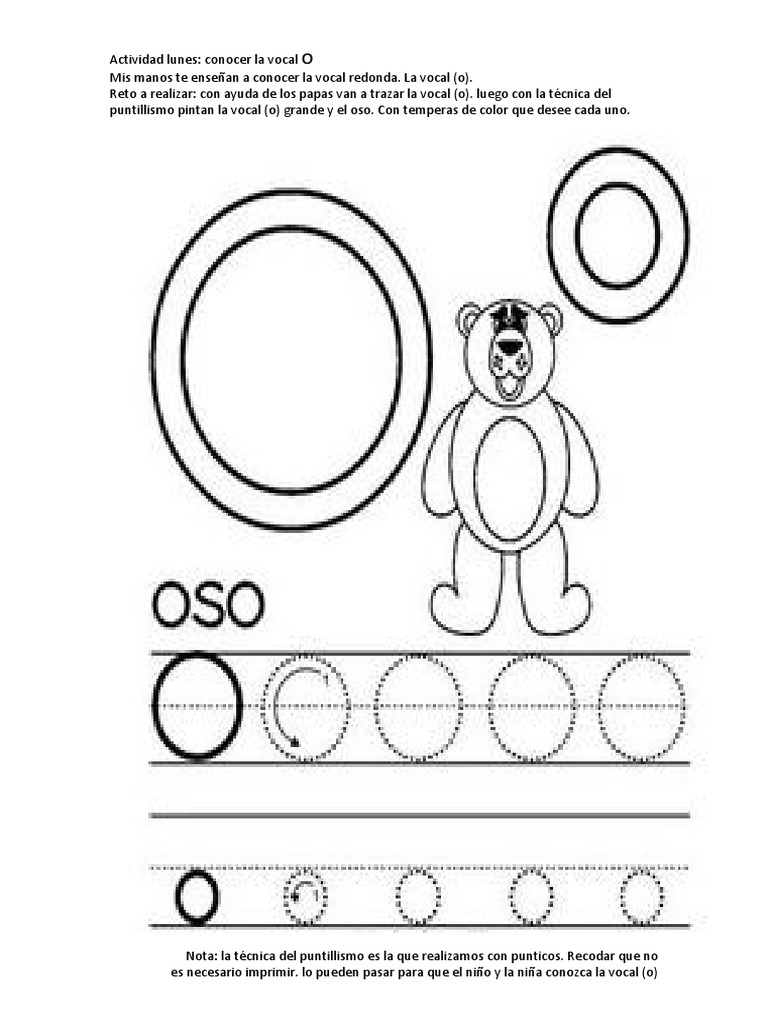 Actividad para conocer la vocal o | PDF | Arte