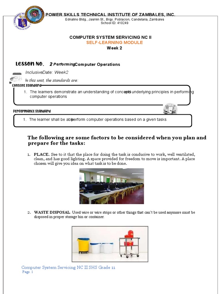COMPUTER SYSTEM SERVICING NC II Week 2 | PDF | Computer Data Storage ...
