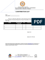 Confirmation Slip: Department of The Interior and Local Government Regional Office 6 (Western Visayas)