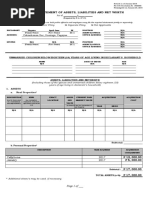 Sworn Statement of Assets, Liabilities and Net Worth: Asof - +