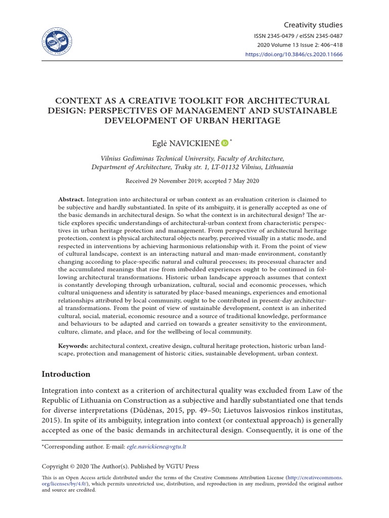 Context As A Creative Toolkit For Architectural de PDF | PDF ...