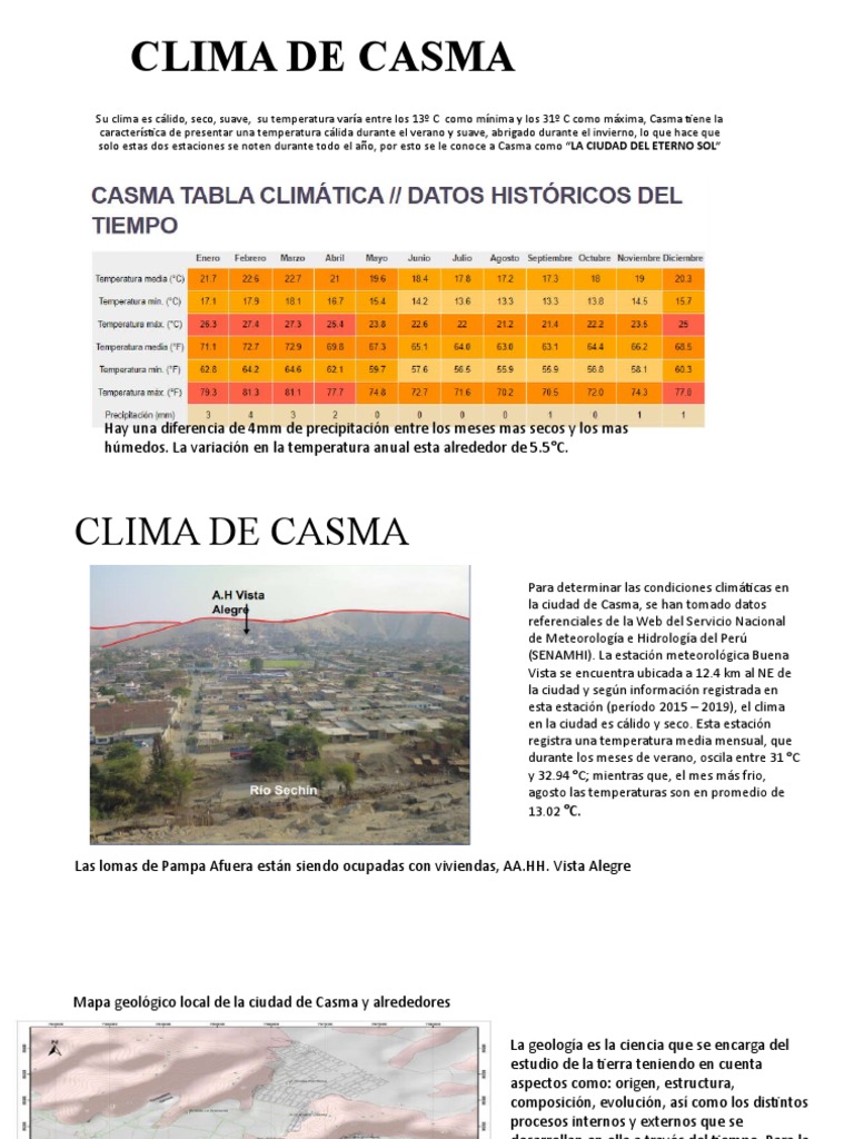 CLIMA DE CASMA Expo 17 | Descargar gratis PDF | Clima | Roca (geología)