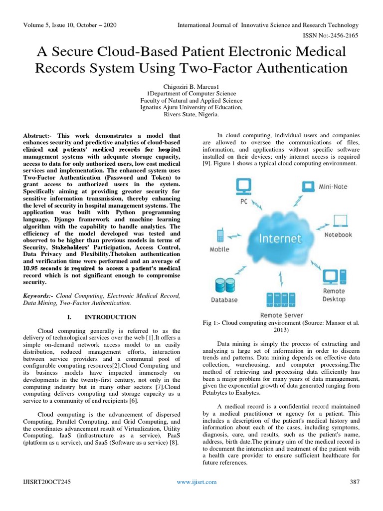 A Secure CloudBased Patient Electronic Medical Records System Using