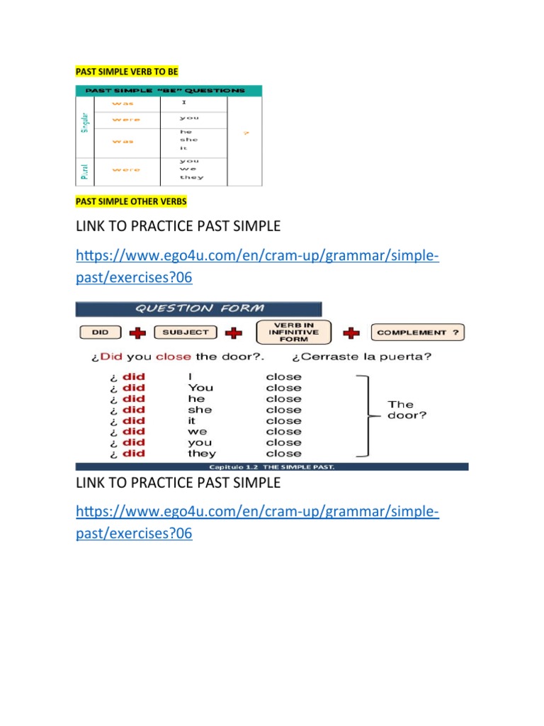 Information Past Simple | PDF