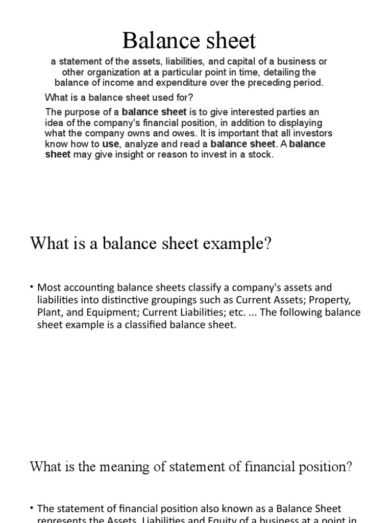 Understanding the Balance Sheet | PDF | Balance Sheet | Debits And Credits