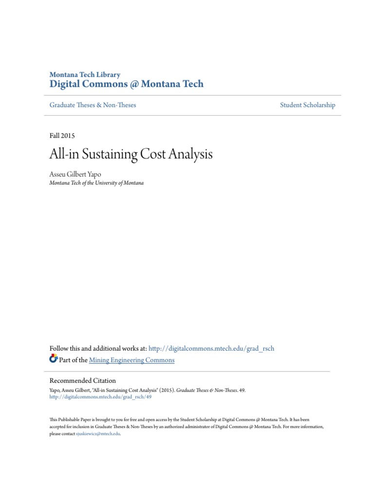 All-In Sustaining Cost Analysis | PDF | International Financial ...