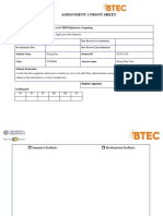 Assignment 1 Front Sheet: Qualification BTEC Level 5 HND Diploma in Computing