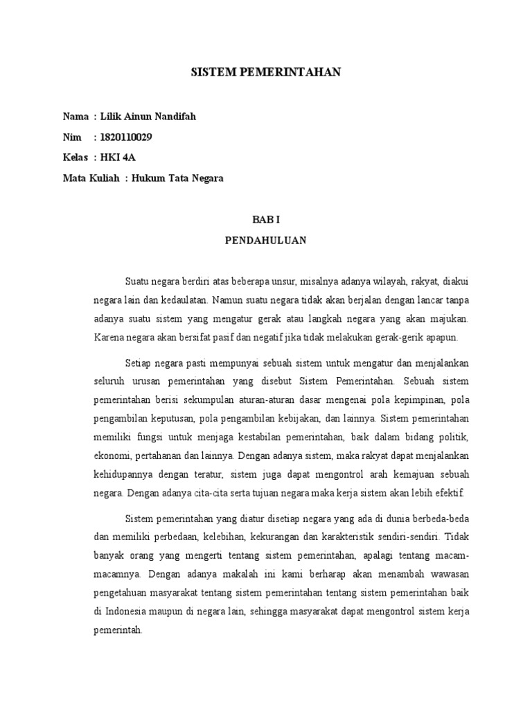 Sistem Pemerintahan Tema 6 Pdf