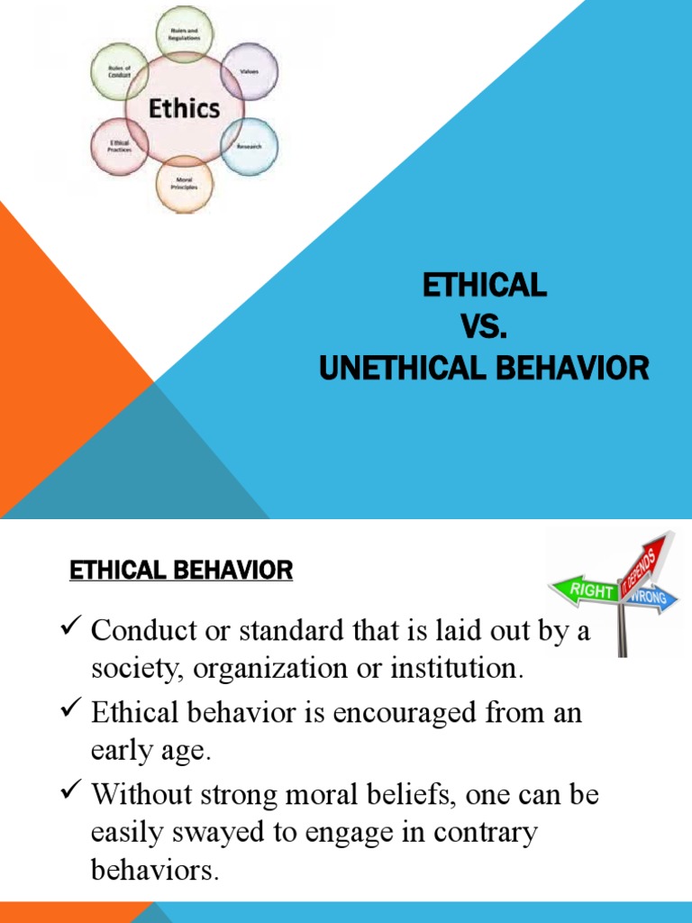 ethical and unethical behavior essay
