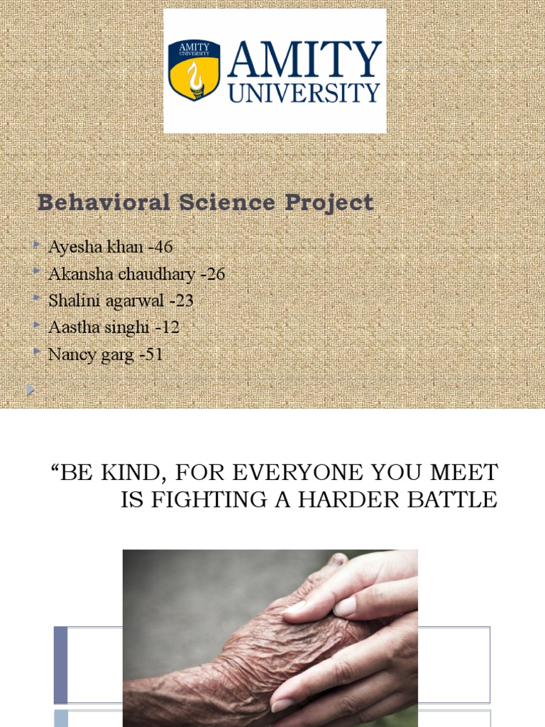 Behavioral Science Project PDF Compassion Social Psychology
