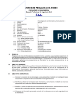 Silabo Tecnologias de La Informacion y Comunicacion I - 2020 - Ii-Civil PDF