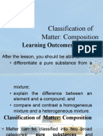 Classification of Matter: Composition: Learning Outcomes