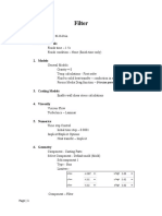 Filter Simulation Settings