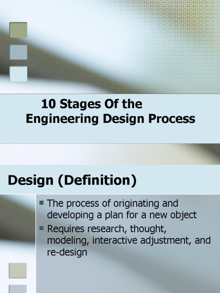 10 Stages of Engineering Design Process | PDF | Engineering Design ...