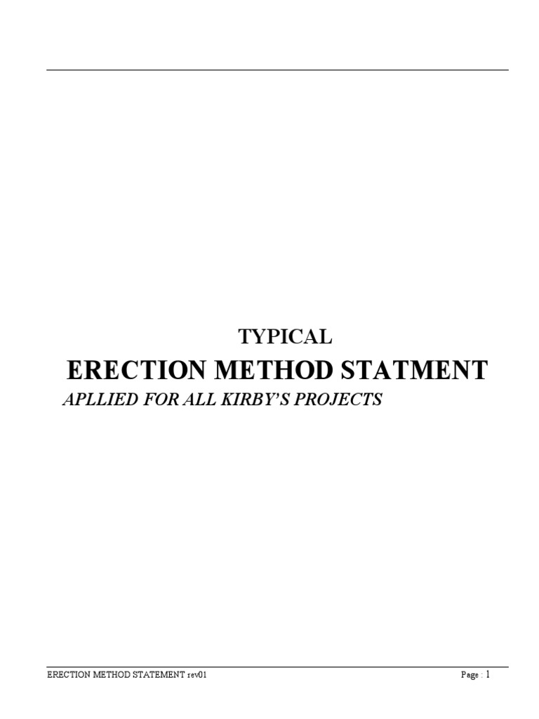Erection Method Statement for Kirby Projects | PDF | Screw | Nut (Hardware)