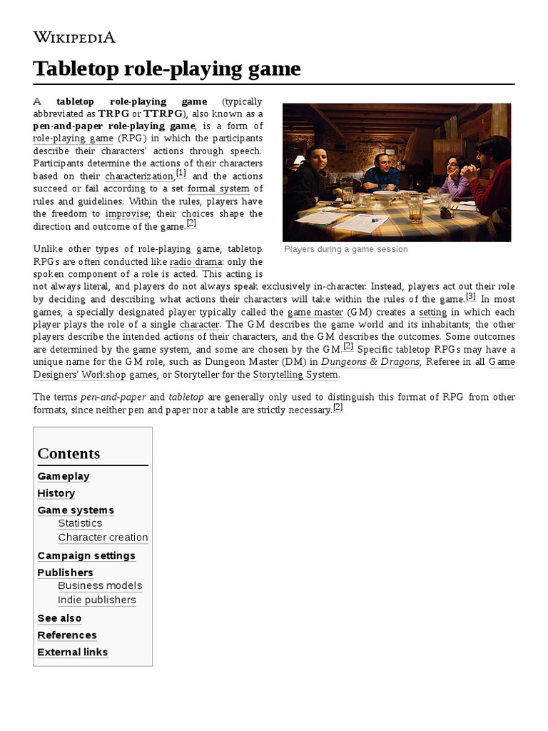 Tabletop Role Playing Game Pen And Paper Role Playing Game Is A Form