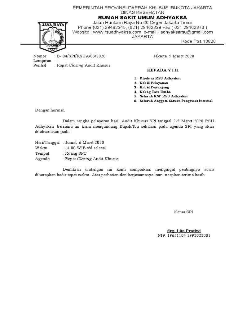 Download 64+ Contoh Surat Surat Undangan Rapat Terbaik Gratis