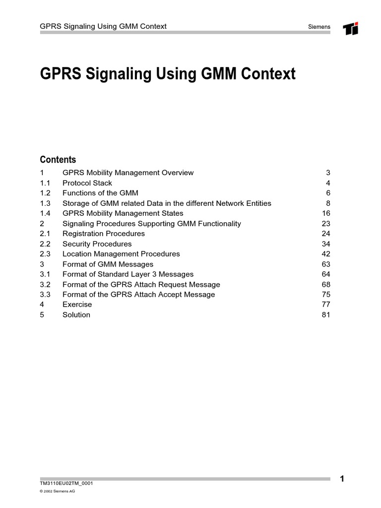 02 Tm3110eu02tm 0001 Gprs Sign GMM Context PDF | PDF | General Packet ...