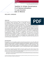 Lombard M - 2013 - Citizen Participation in Urban Governance in The Context of Democratization Evidence From Low Income Neighbourhoods in Mexico