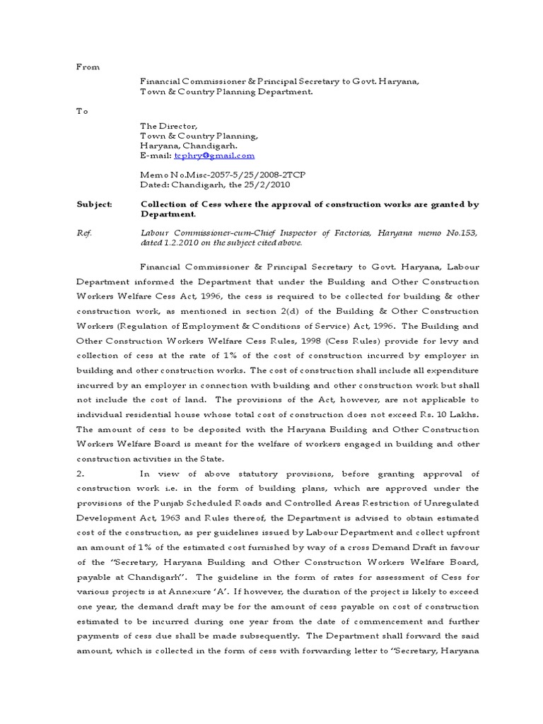 Labour Cess Pdf Pdf Cost Employment