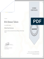Python Data Structures Course Certificate