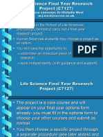 Life Science Final Year Projects 2012-13