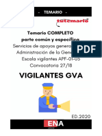 Temario oposiciones vigilantes Generalitat Valenciana 2020