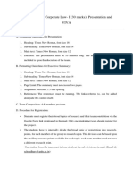 Guidelines - Presentation (Corporate Law - I)