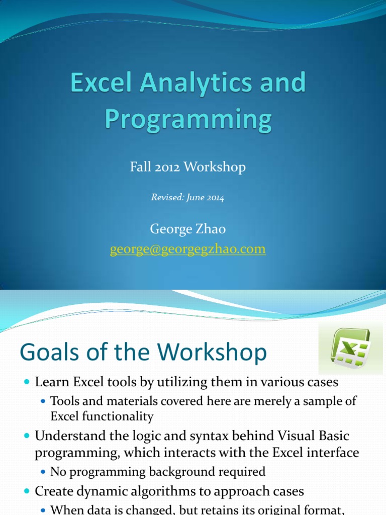 0258 Excel Analytics and Programming PDF | PDF | Microsoft Excel ...