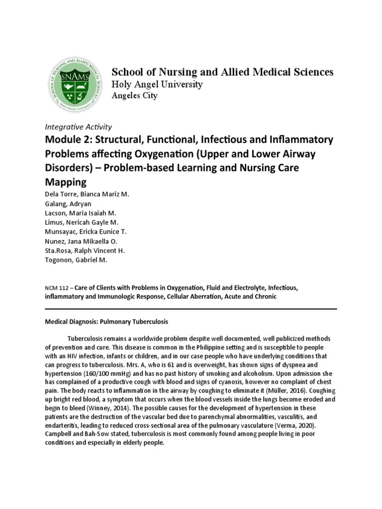 Nursing Care for TB Patients | PDF | Tuberculosis | Respiratory Tract