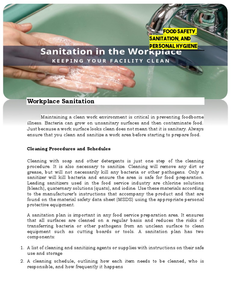 Food Safety and Sanitation Guidelines | PDF | Dishwasher | Hand Washing